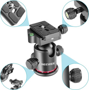 Neewer หัวบอลขาตั้งกล้อง ° 360พาโนรามาพร้อมกับ1/4 "สกรู3/8" ตัวยึดแบบเกลียวและตัวยึดแบบปลดเร็วทำจากโลหะ - Product Image 2