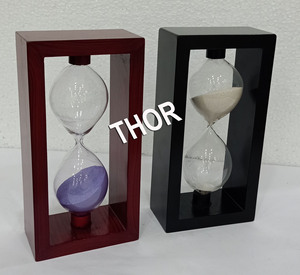 Set of 2 Modern Home Decoration Wood Frame Hourglass Sand <strong>Timer</strong> 5 Minutes Glass <strong>Sandy</strong> Clock with Acrylic Gift - Product Image 2
