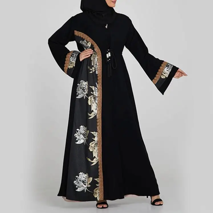 Vente chaude robe de soirée perle musulman Jubah Pria Dubai mode avec des vêtements islamiques femmes Abaya