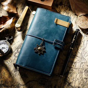 Retro Custom <strong>Printing</strong> Genuine Leather Journal <strong>Elastic</strong> Band Hardcover Real Cowhide Durable Idea <strong>Notebook</strong> Agenda Planner Logbook - Product Image 6