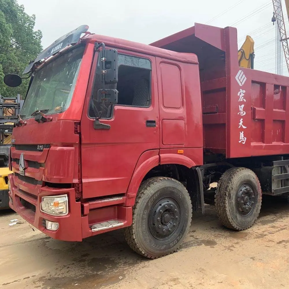 HOWO 375 Bekas dengan 12 Roda Truk Sampah Dump Truck 4X8 Howo untuk Dijual