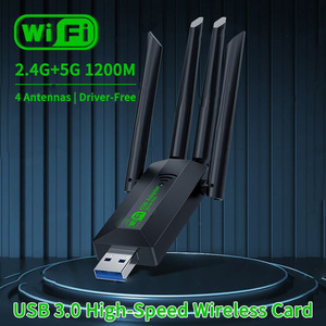 LA06 Wifi中継器デュアルバンド2.4G + 5G 4アンテナ1200MミニUSBワイヤレスネットワークカードコンピュータネットワーク受信機 - Product Image 2