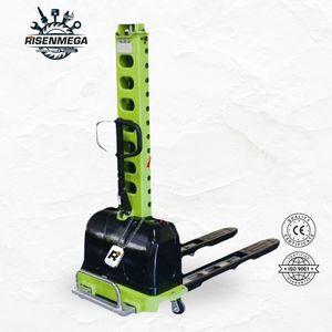 Risenmega 500KG taşınabilir elektrikli istifleyici 2-3M kaldırma makinesi yarı kendinden yükleme palet istifleyici CE restoran için sertifikalı - Product Image 3