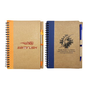 Cuaderno Kraft impreso personalizado Cuaderno Kraft Bolígrafos de cubierta personalizables y cuadernos en espiral con logotipo personalizado - Product Image 3