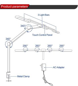 现代台灯可调光办公灯、触摸控制阅读灯、学习桌暖灯台灯 - Product Image 4