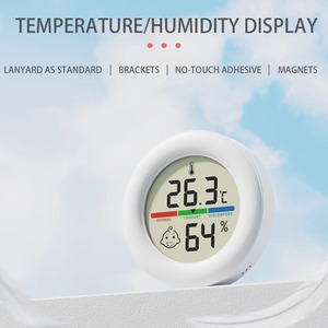 Comfortable Smile <strong>Hygrometer</strong> for Home Baby Room Office <strong>Large</strong> LCD Digital Display Round Bracket with Cute Plastic Face - Product Image 3