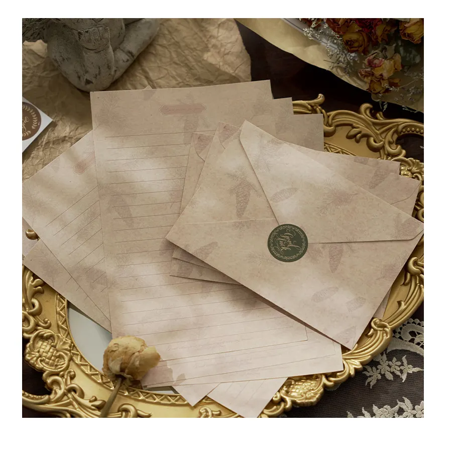 Винтажные конверты Канцелярский набор бумажных классических состаренных конвертов, старинные наклейки в горошек
