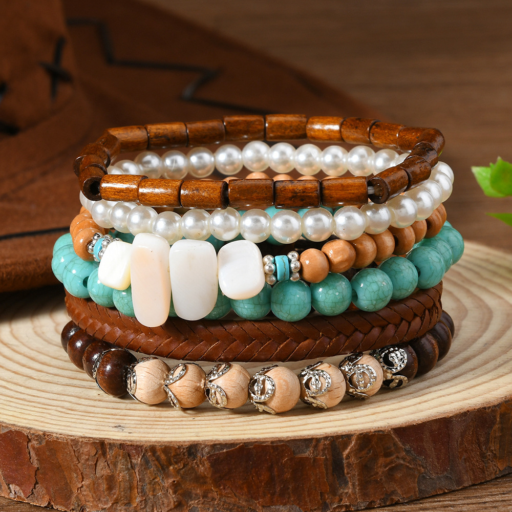 Coffret 6 pièces coquillages perles