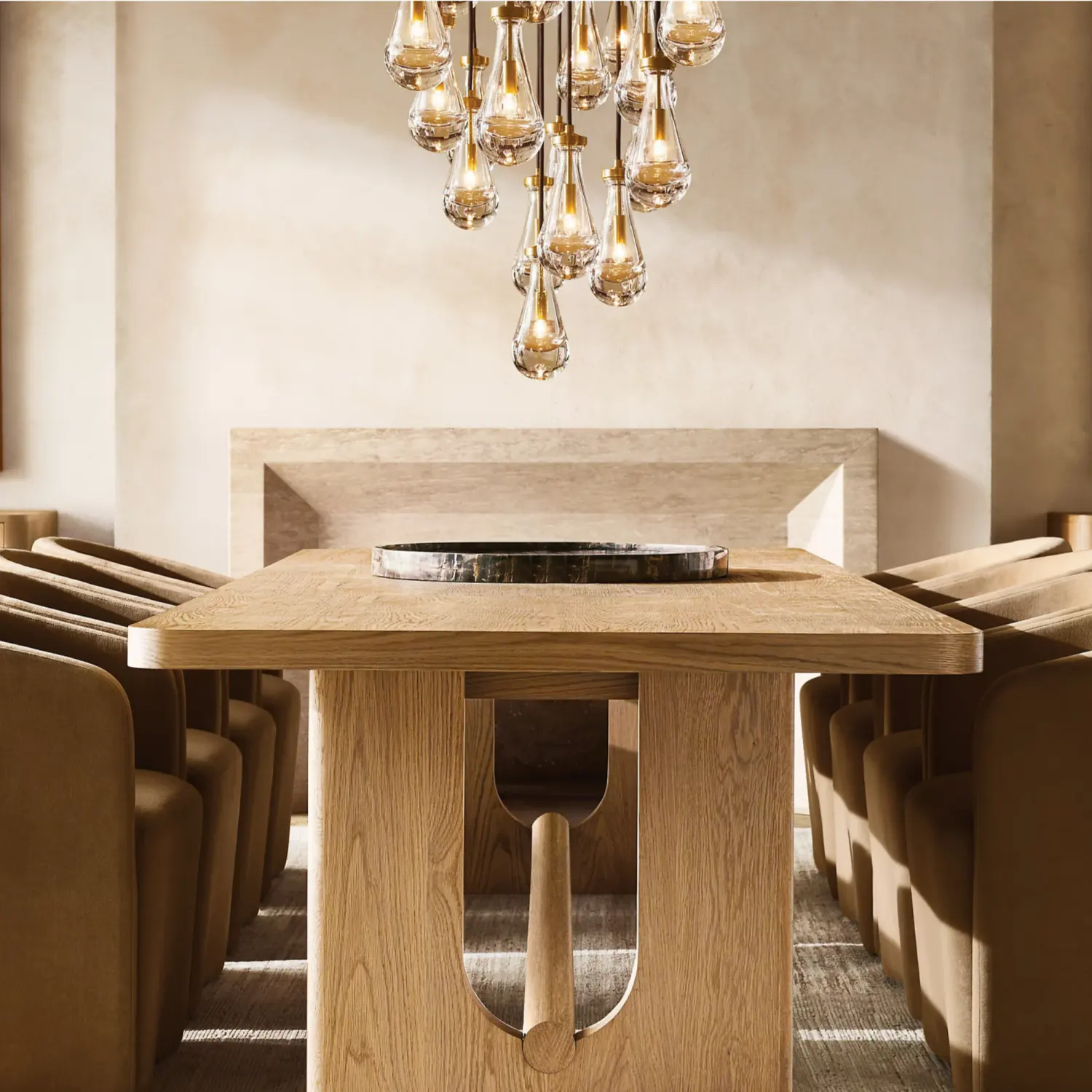 American design rain drop chandelier brass pendant light luxury modern glass long hanging lamp for dining room island table