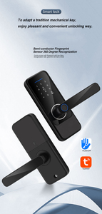 セキュリティ電気ハンドル指紋パスワードICカードTuyaWifiリモートコントロールロックキーTTLOCKスマートドアロック - Product Image 4