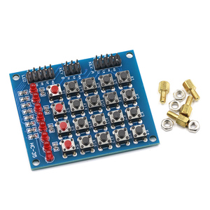 Arduino dizi modülü için 4X4 matris klavye 16 anahtar butonlar tatar anahtarı tuş takımı paneli 4*4 Tasten 8LEDs aksesuar DIY kiti