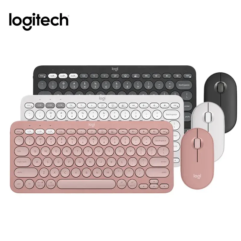 Logitech Pebble 2 Combo Multi-Device drahtlose Tastatur und Maus drahtlose Tastatur und Maus Combo Kit komfortables Tastatur-Set