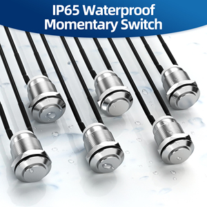 Alta qualità Pre-cablato SPST 1NO pulsante piatto momentaneo pulsante in metallo terminale a vite interruttori antivandalismo impermeabili da 12MM - Product Image 5