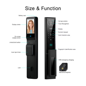 Cerradura de puerta inteligente con teclado electrónico NFC 3D Reconocimiento facial Código digital y clave Huella digital y WiFi - Product Image 6