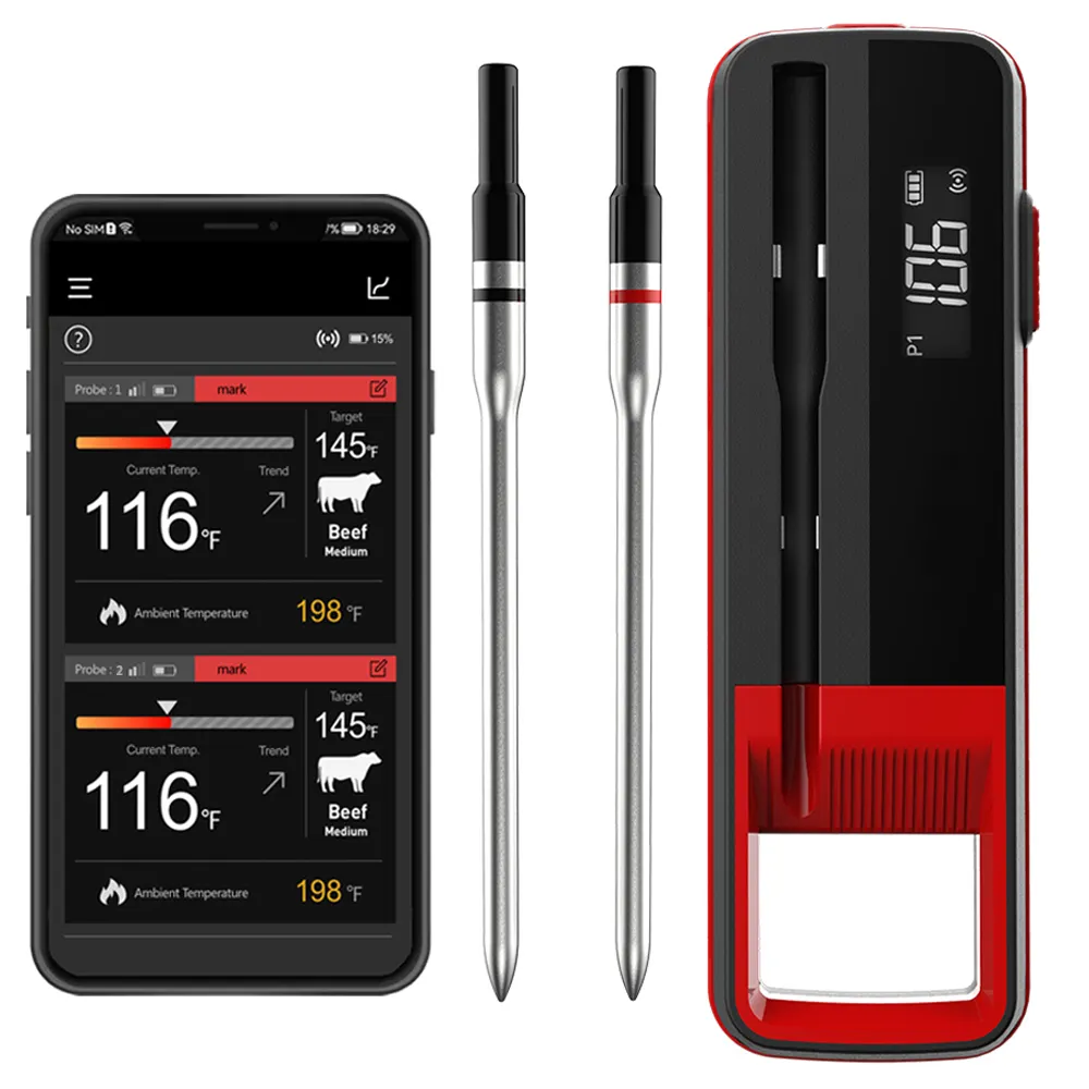 Nuovo termometro digitale senza fili impermeabile sonda Barbecue cucina cibo carne termometri per cucinare con timer App
