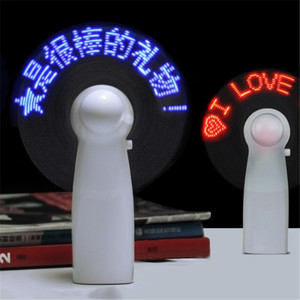 Nuevo producto Mini portátil Handy Led mensaje personalizado ventilador de batería, programable Led Display ventilador eléctrico de mano