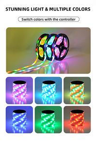 5050 54leds/M RGB发光二极管条形灯IP44 DC12V/24v智能RGB SMD 5050多色RGB发光二极管条 - Product Image 2