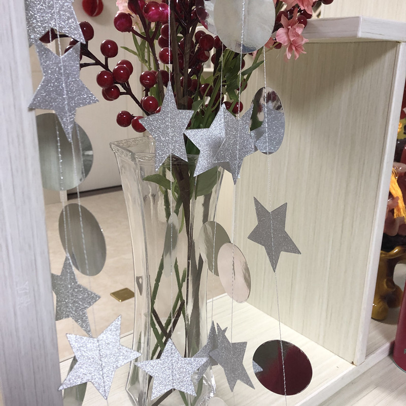 colorful Silver glitter stars silver mirrored