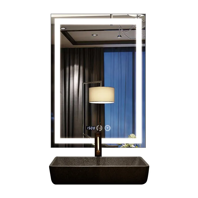 LED beleuchtete Badezimmer Touchscreen Smart Mirror Preis Mit Radio/Uhr/Temperatur