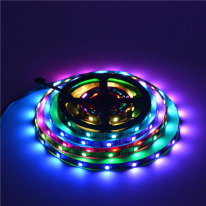 Умная полноцветная светодиодная Пиксельная лента Rgb Dc5v Ws2812b Ws2812, 30/60 светодиодов/м, программируемая индивидуально Адресуемая Светодиодная лента - Product Image 2