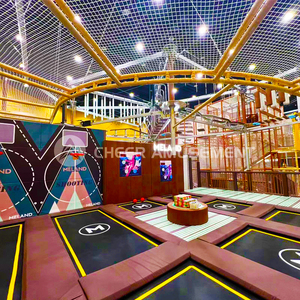 Parco giochi al coperto Jumping Park attrezzatura da parco trampolino commerciale con Air Coaster, buca di schiuma, campo Ninja, piscina con palline - Product Image 3