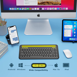 Máquina de escribir inalámbrica BT, mini teclado portátil delgado para tabletas android, windows, pc y teléfonos inteligentes - Product Image 4