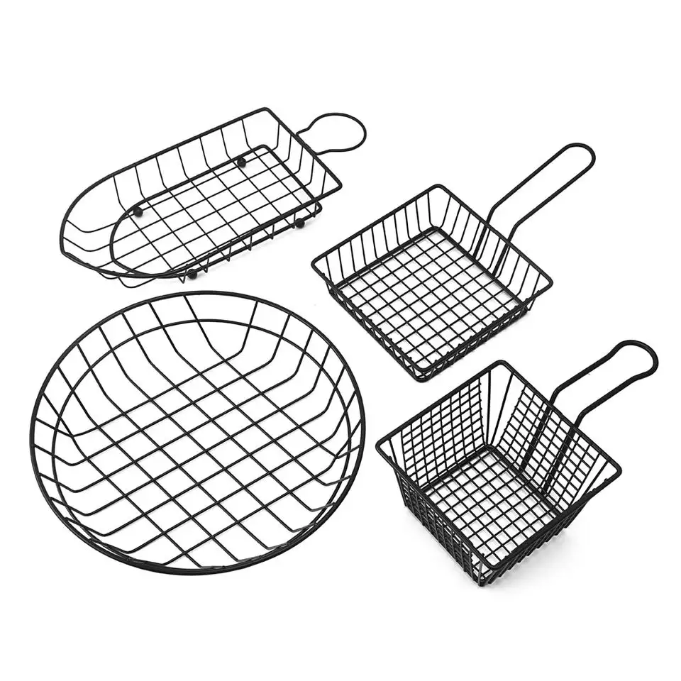 Cestino per patatine fritte accessori da cucina cesto di frutta a forma di barca in acciaio inossidabile per cesto fritto da cucina