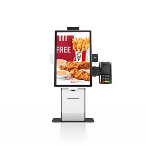 Sistema de gestión de colas árabe francés multilingüe 15,6 21,5 23,6 pulgadas dispensador de boletos soporte libre quiosco de autoservicio