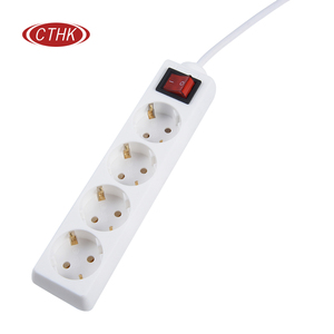 EUラウンドピン電源リード6ウェイユニバーサル延長ソケット、延長メインリード、電源タップ - Product Image 4