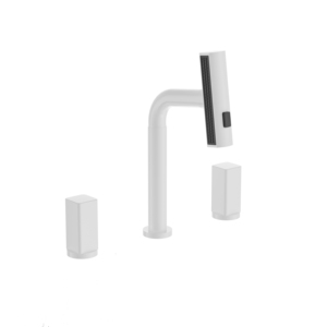 Yüksek kaliteli 3-Way dönebilir tek çubuk banyo musluk sıcak ve soğuk batarya ile 3 delik ve Pull-Out püskürtücü - Product Image 1