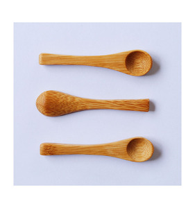 Sendok Kayu Bambu Mini Alami 7*1.5Cm <span class=keywords><strong>Spatula</strong></span> Bambu Kecil Sendok Kosmetik untuk Krim Wajah