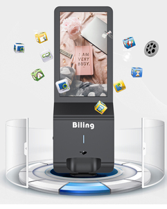chioschi per segnaletica digitale con programma di affiliazione per stand touch indoor con dispenser disinfettanti per le mani