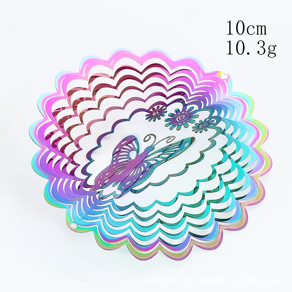 Curved butterfly Sun (small)/Plated wind chimes
