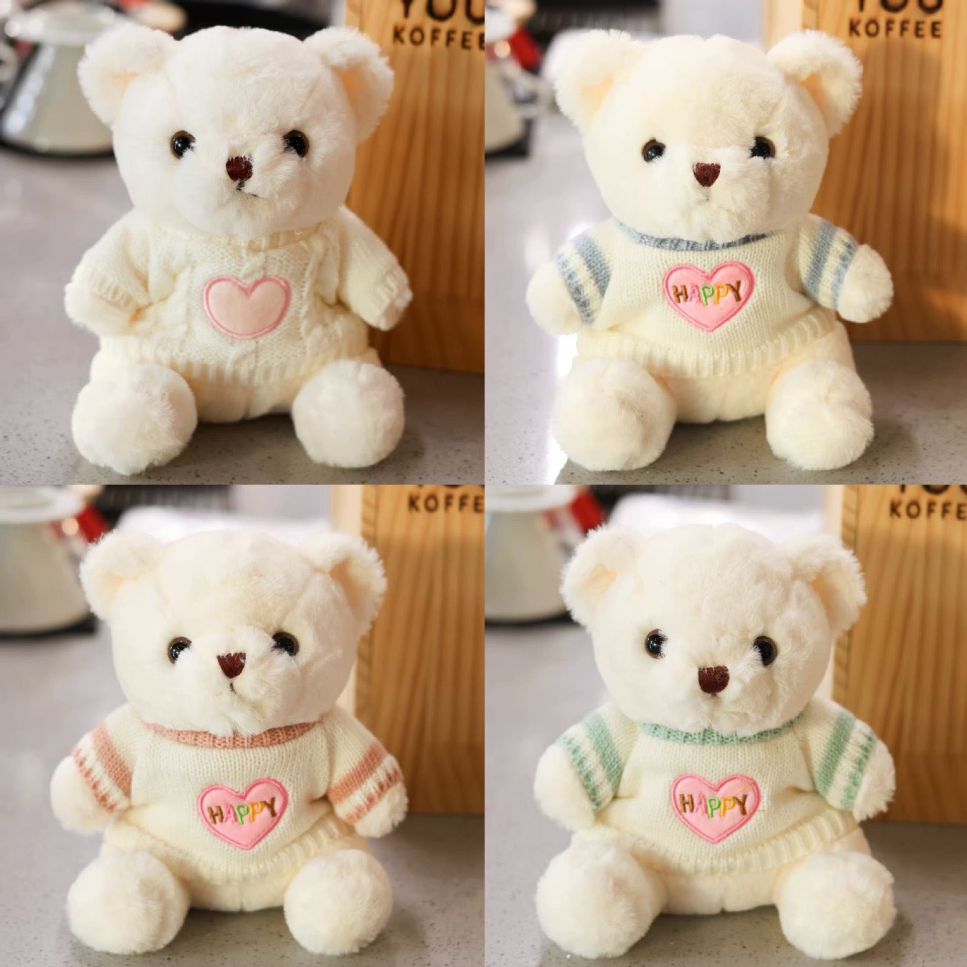 Ours pull d'amour blanc