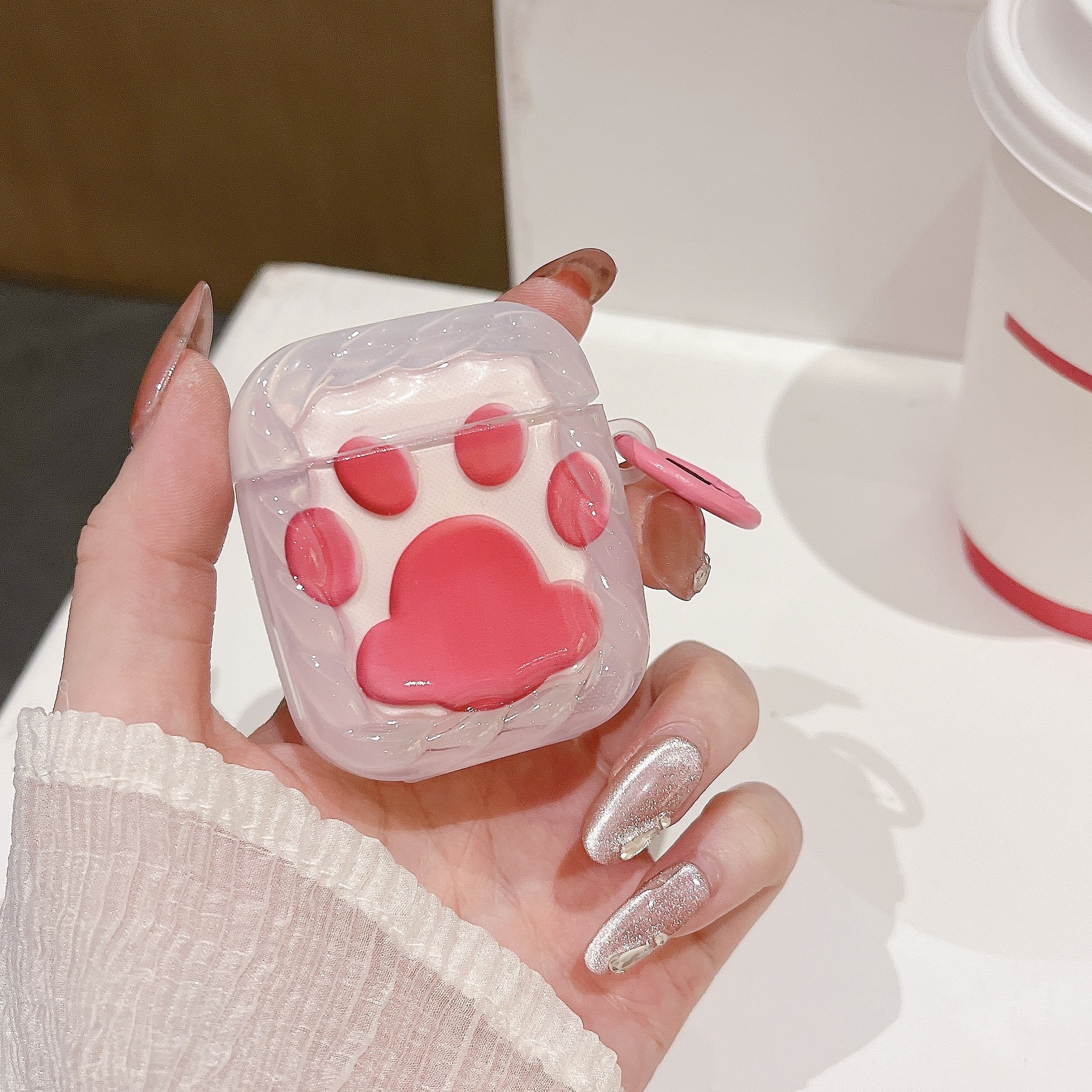 Pink Cute Cat Paw Ring