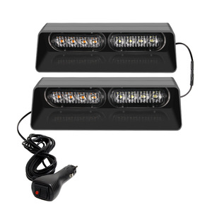 ไฟกระพริบคู่สีบีคอนสีแดงไฟเตือนสัญญาณเตือนไฟ LED ติดกระจกรถยนต์ไฟฉุกเฉิน16ดวง - Product Image 3