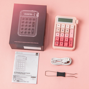 Teclado mecánico numérico inalámbrico de 18 teclas K21, luz blanca única con perilla multifunción - Product Image 1