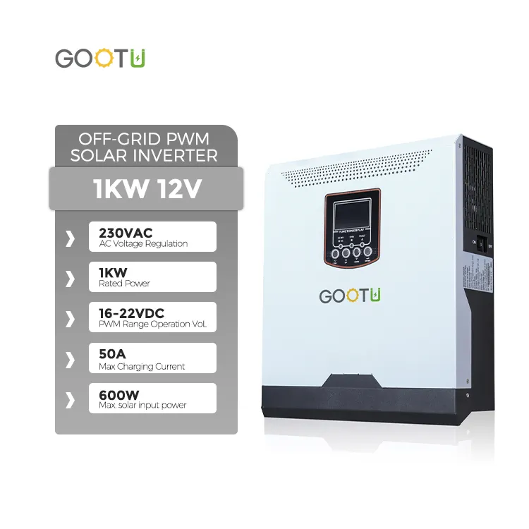 GOOTU Power Energy System Inverter 50A Solar Charge Controller PWM 1KW Pure Sine Ware Inverter Converter