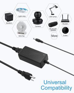DC 12v电源适配器，带5.5x 2.5毫米DC输出插孔12V5A电源适配器，用于发光二极管条形灯模块灯摄像机DC电机 - Product Image 3