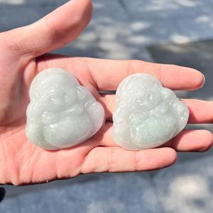 Wholesale Myanmar Bruma Jumbo Budda <strong>Jade</strong> White Laughing Budda 50mm Carved <strong>Jade</strong> Pendant for Jewelry Pendent DIY Accessories - Product Image 1