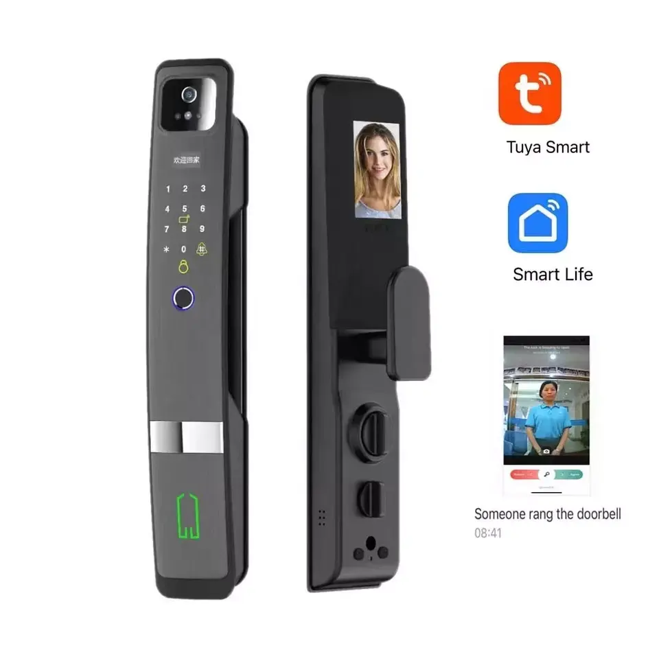 3D-Gesichts-Videoaufzeichnung Echtzeit-Intercom Xhome App Smart Türschloss Gesichts scan Smart Camera Lock