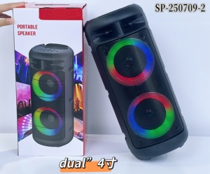 Altavoz Bluetooth portátil RGB de 4 pulgadas, sistema de sonido inalámbrico de graves profundos de 10W con MIC TWS USB TF FM AUX, función LED - Product Image 4