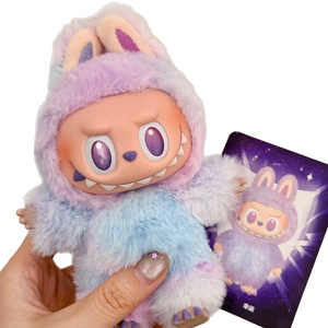 Original Popmart V3 Big Into Energy Labubu peluche colgante caja ciega V1 V2 emocionante Macaron el monstruo llaveros con código - Product Image 6
