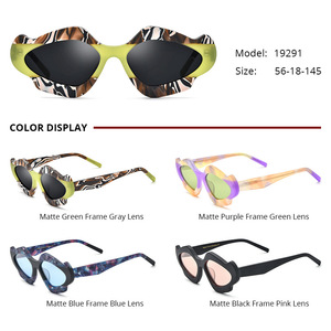 Renk eşleştirme buzlu levha kedi gözü güneş gözlüğü Unisex düzensiz yıldız çok renkli sürüş gözlükleri - Product Image 3
