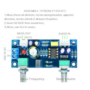 Low Pass Filter Bass Subwoofer Pre-<strong>AMP</strong> Amplifier Board Dual <strong>Power</strong> NE5532 Low Pass Filter Bass Preamplifier DIY <strong>Kit</strong> - Product Image 3