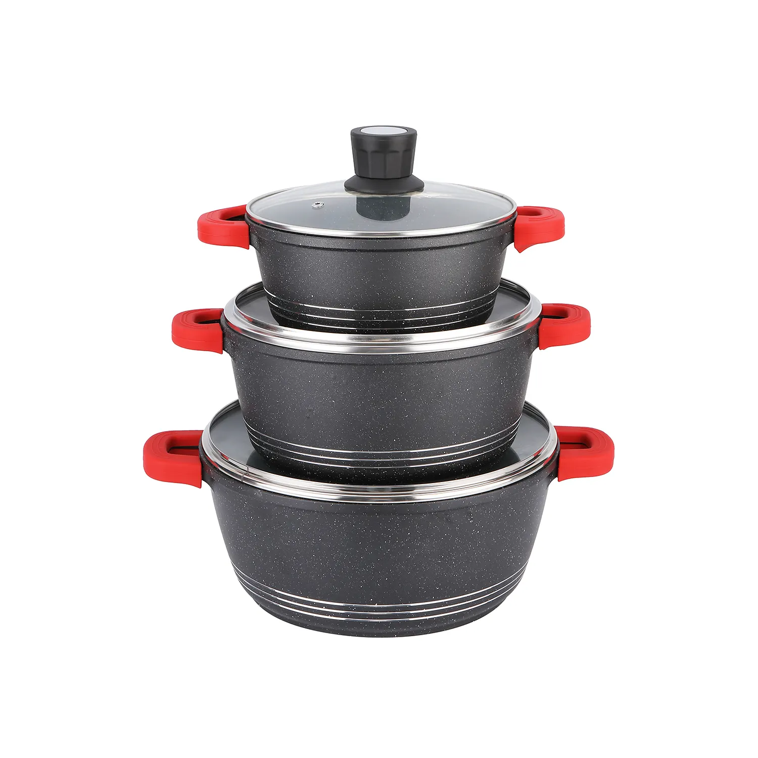 High Quality Aluminium Pots Ketchin Ware Die Cast Cookware Set Kitchen Granite Cooking Cookware