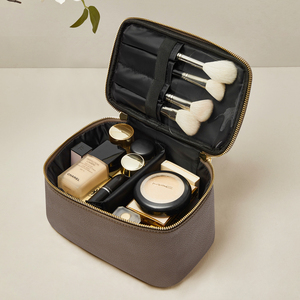 Rownyeon Túi Du Lịch Đựng Đồ Trang Điểm Có Khóa Kéo Đựng Đồ Trang Điểm Bằng Da PU Chống Nước Logo Theo Yêu Cầu Di Động Hộp Đựng Mỹ Phẩm - Product Image 2