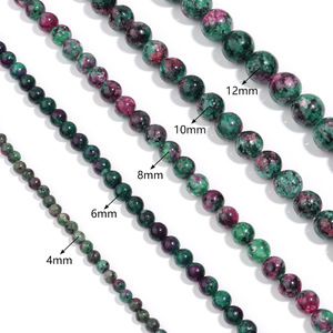 Neuankömmling Rubin in Zoisite Perlen Runde Form Perlen Mischfarben für die Schmuck herstellung - Product Image 5