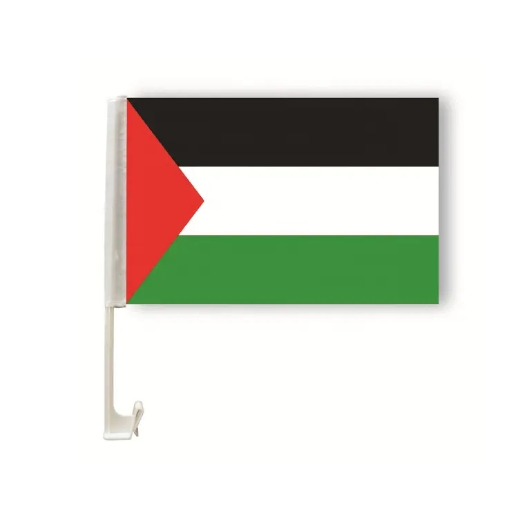 NUOXIN工場供給12*18インチ耐久性のあるデジタル印刷パレスチナ車の窓の旗屋外用カスタム