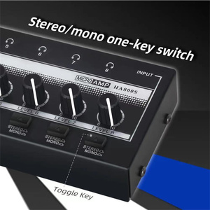 Amplificador de auriculares de monitoreo de ocho vías, distribuidor de señal de amplificador de auriculares, monitoreo de una entrada y ocho salidas, 1 de 8 vías